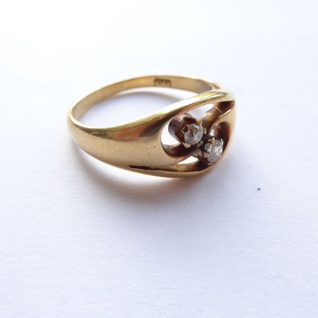 Antique Art Nouveau Diamond Engagement Ring 18ct Yellow Gold C 1890 ...